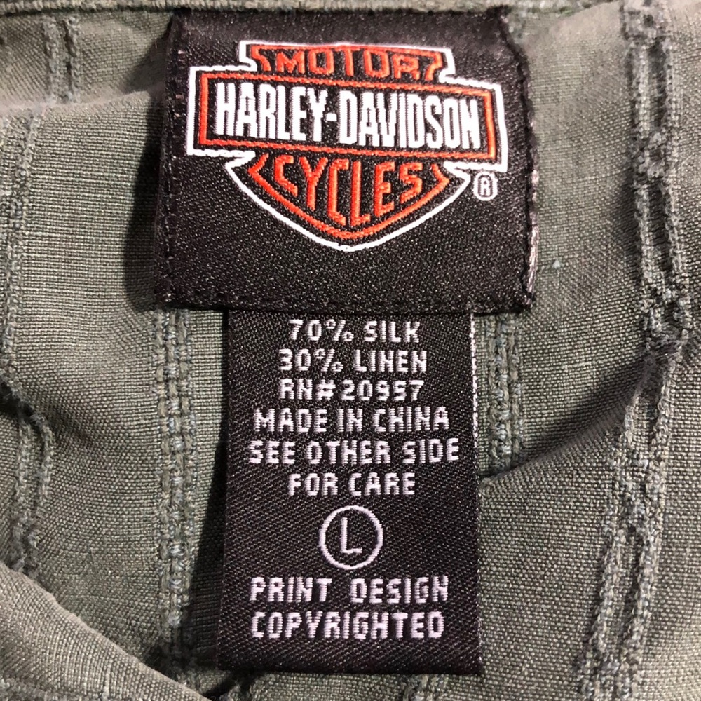 Harley Davidson Button Down With Shell Button - image 3